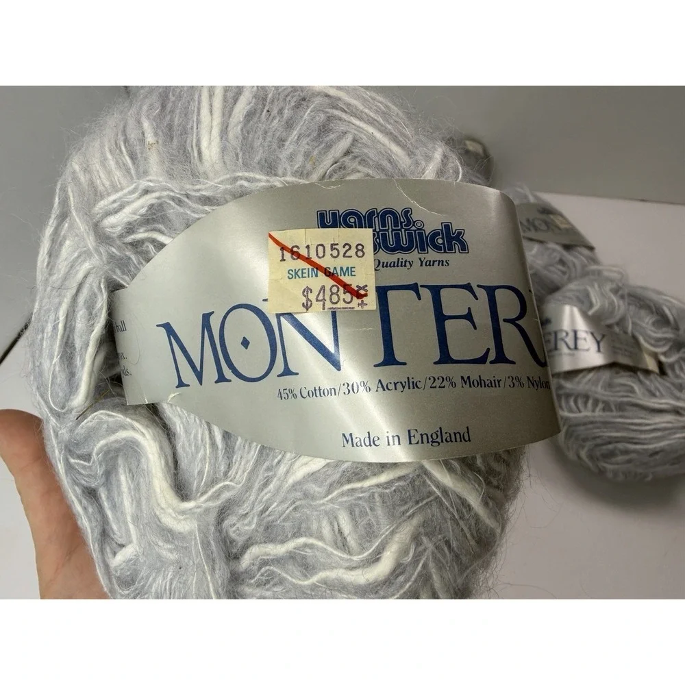 Brunswick Yarns MONTEREY Mohair Blend Yarn Silver Grey Lot Of 9 - 2 Dye‎ Lots